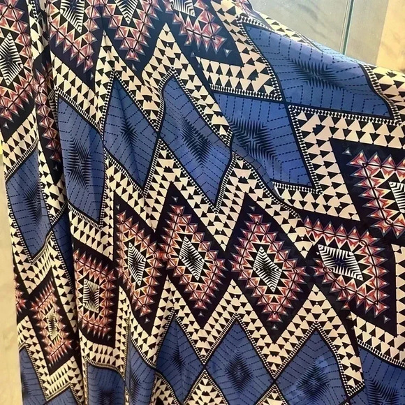 Yumi Kim Dream Maxi Silk Long Dress Gown High Neck Abstract Print Flowy Skirt M​ - Picture 7 of 15